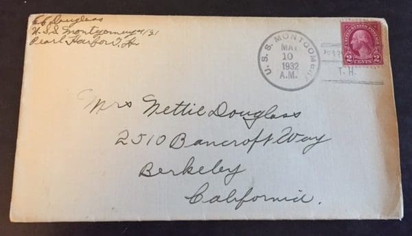 Scott # 634 Naval Ship Cover USS Montgomery