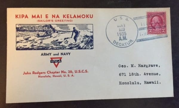 Scott # 634 Naval Ship Cover USS Decatur