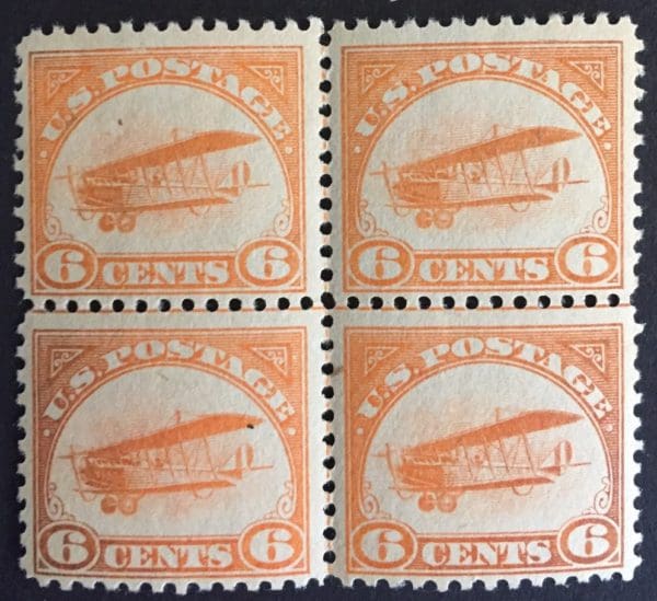 Scott # C-1 Center Line Block (MNH)