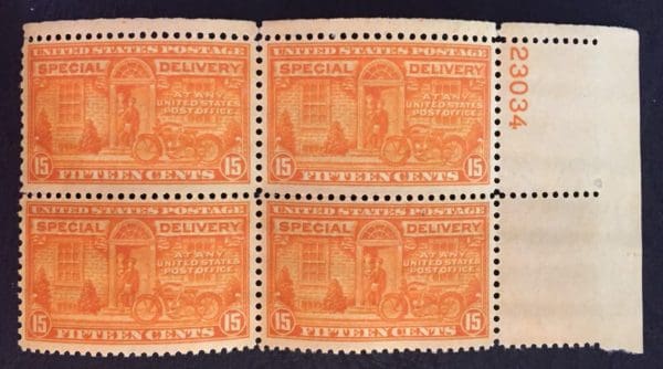 Scott # E16 Plate Block (MNH)