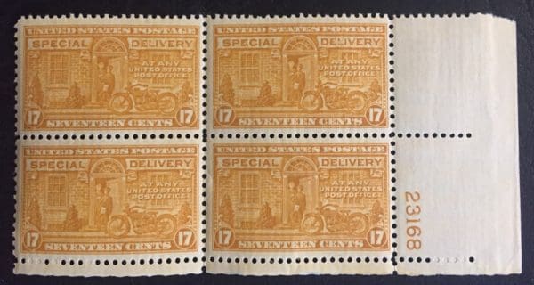 Scott # E-18 Plate Block (MNH)