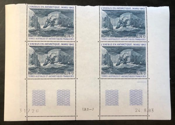 French Antarctic Territories Scott # C-78 Gutter Plate Block