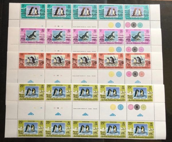 British Antarctic Territories 72-75 Gutter Strip Set MNH