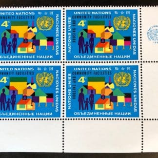 UN Scott # 100 Plate Block