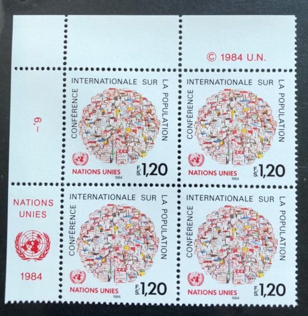 UN Geneva Scott # 121 Plate Block