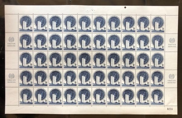 UN Scott # 10  MNH Sheet