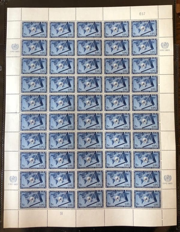 UN Scott # 18  MNH Sheet