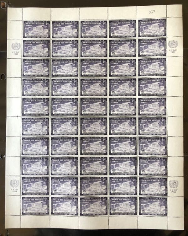 UN Scott # 27 MNH Sheet