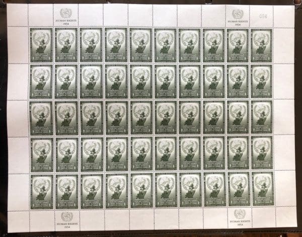 UN Scott # 30 MNH Sheet