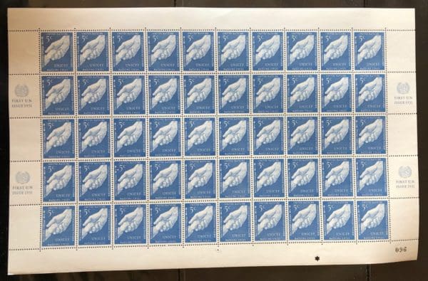 UN Scott # 5 MNH Sheet