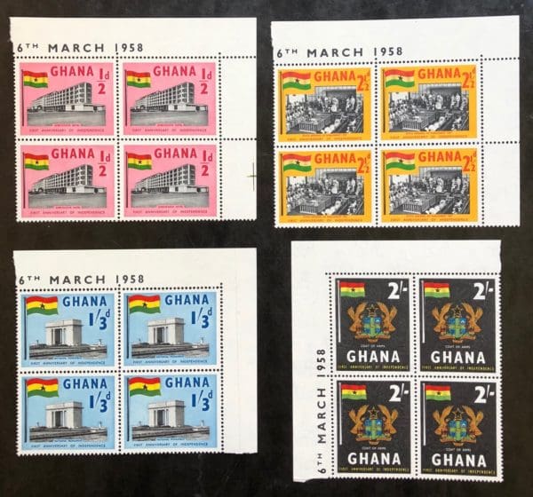 Ghana Scott # 17-20 Inscription Blocks MNH Set