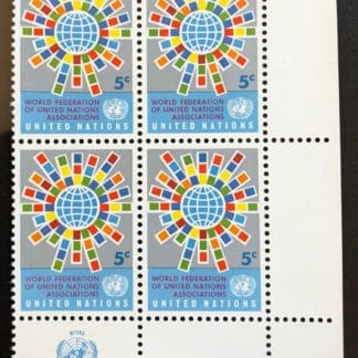 UN Scott # 155 Plate Block