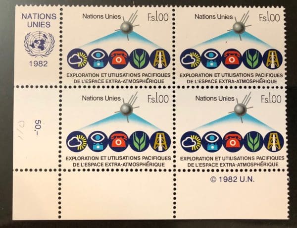 UN Geneva Scott # 110 Plate Block