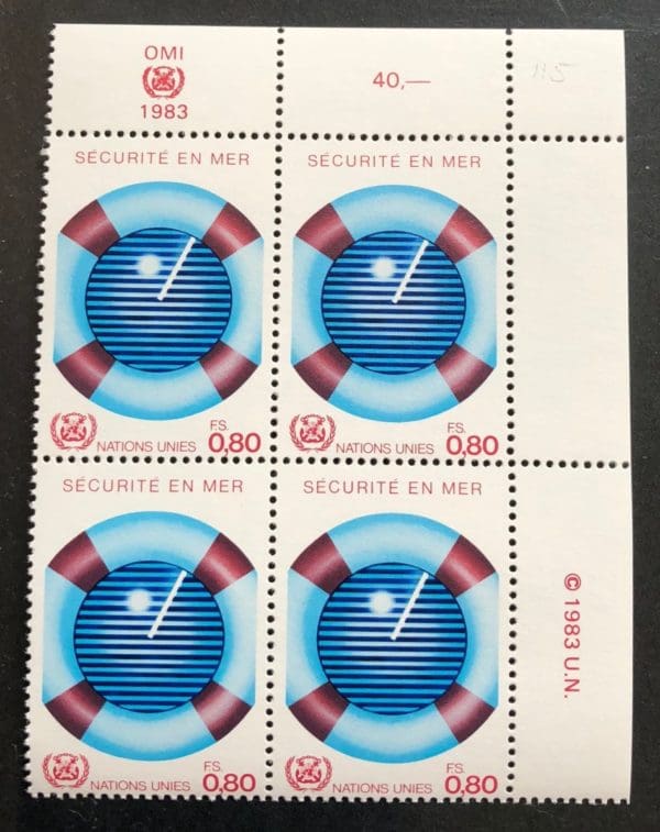 UN Geneva Scott # 115 Plate Block