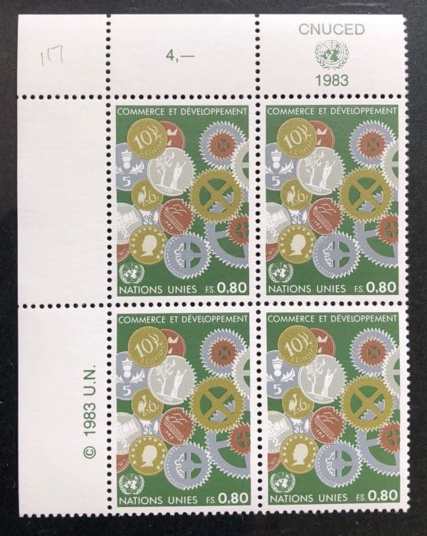 UN Geneva Scott # 117 Plate Block