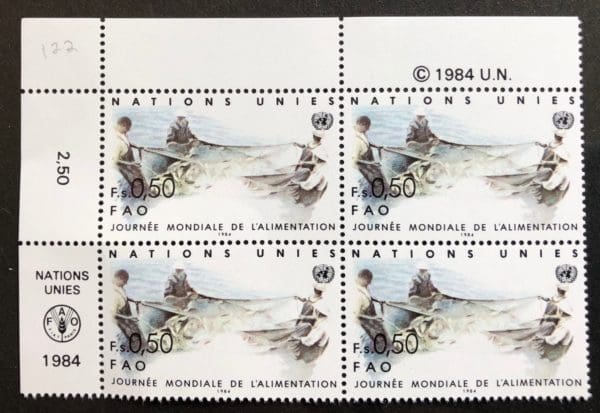 UN Geneva Scott # 122 Plate Block