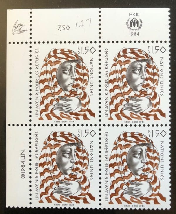 UN Geneva Scott # 127 Plate Block