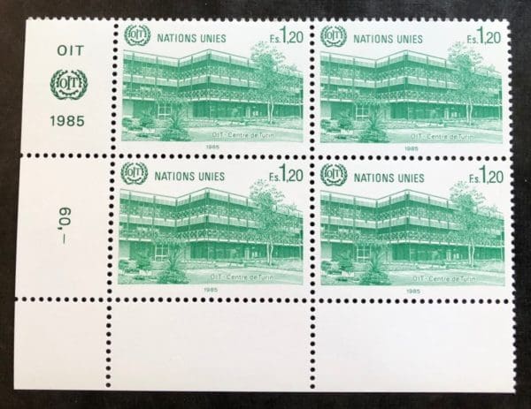 UN Geneva Scott # 130 Plate Block