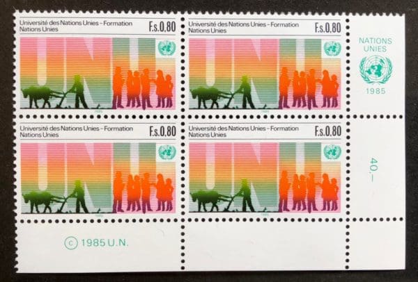 UN Geneva Scott # 132 Plate Block