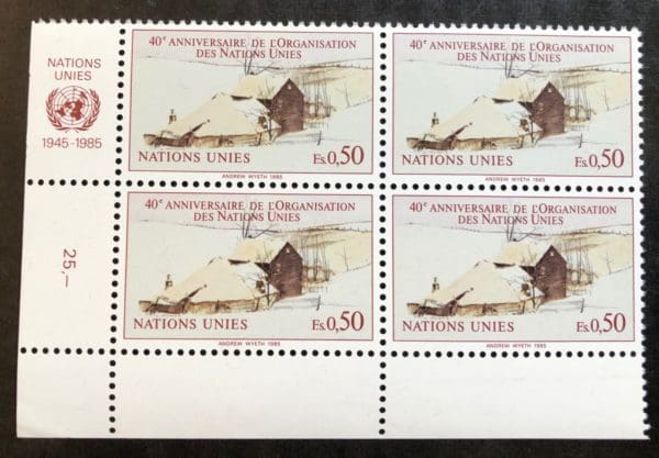 UN Geneva Scott # 135 Plate Block