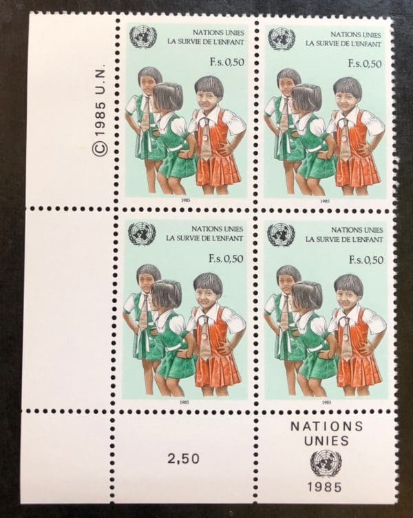 UN Geneva Scott # 138 Plate Block