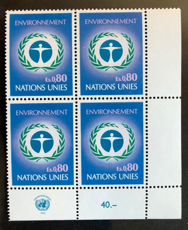 UN  Geneva Scott # 26 Plate Block