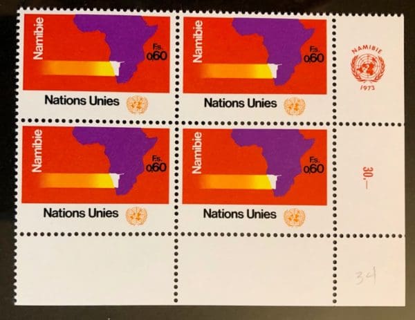 UN Geneva Scott # 34 Plate Block