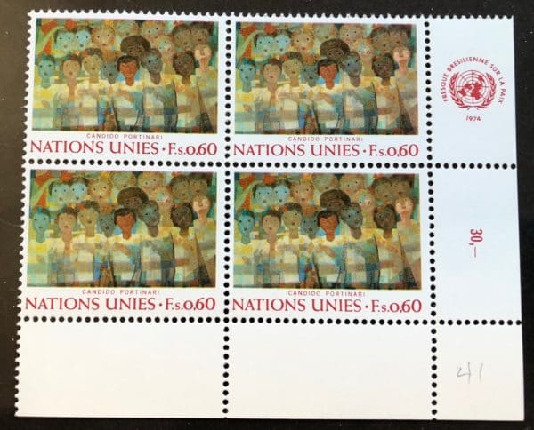 UN Geneva Scott # 41 Plate Block