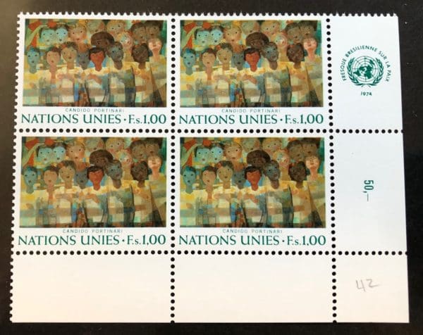 UN Geneva Scott # 42 Plate Block