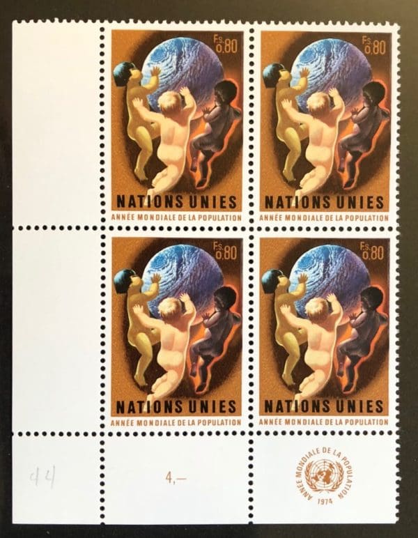 UN Geneva Scott # 44 Plate Block