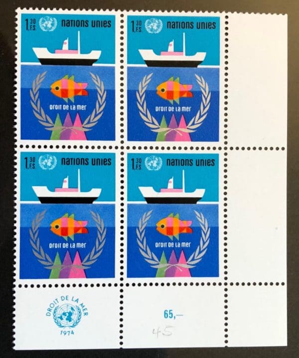 UN Geneva Scott # 45 Plate Block