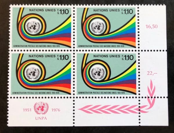 UN Geneva Scott # 62 Plate Block