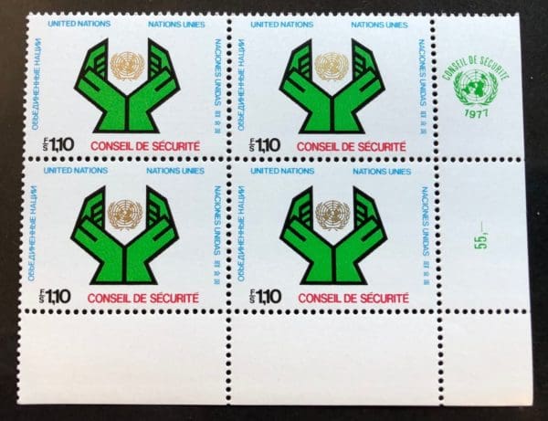 UN Geneva Scott # 68 Plate Block