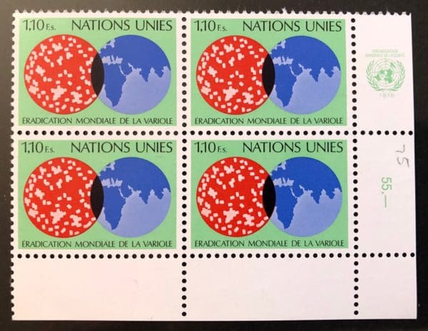 UN Geneva Scott # 75 Plate Block