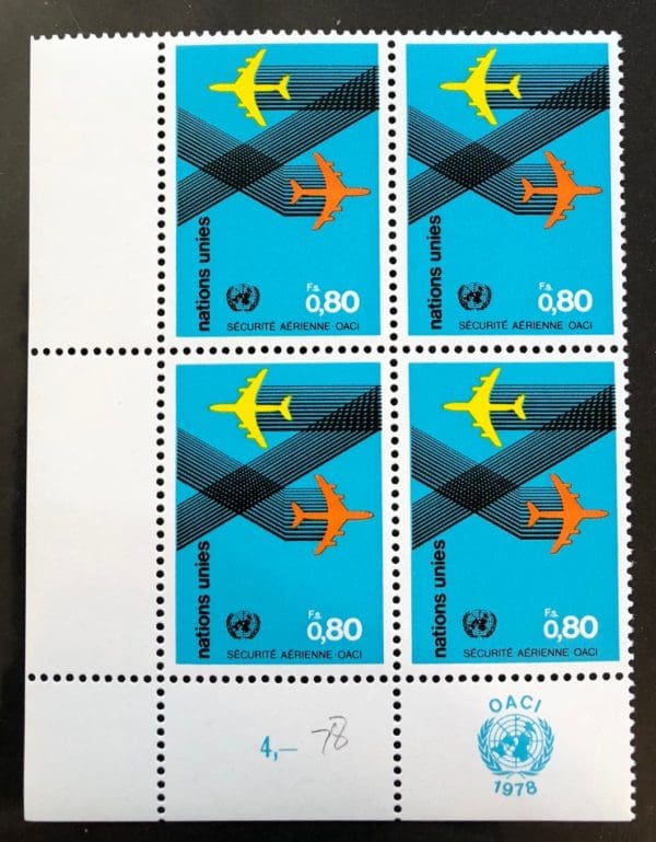 UN Geneva Scott # 78 Plate Block