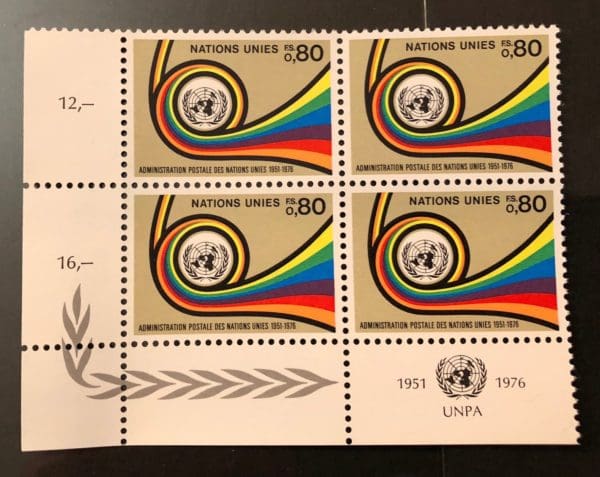 UN Geneva  Scott # 81 Plate Block