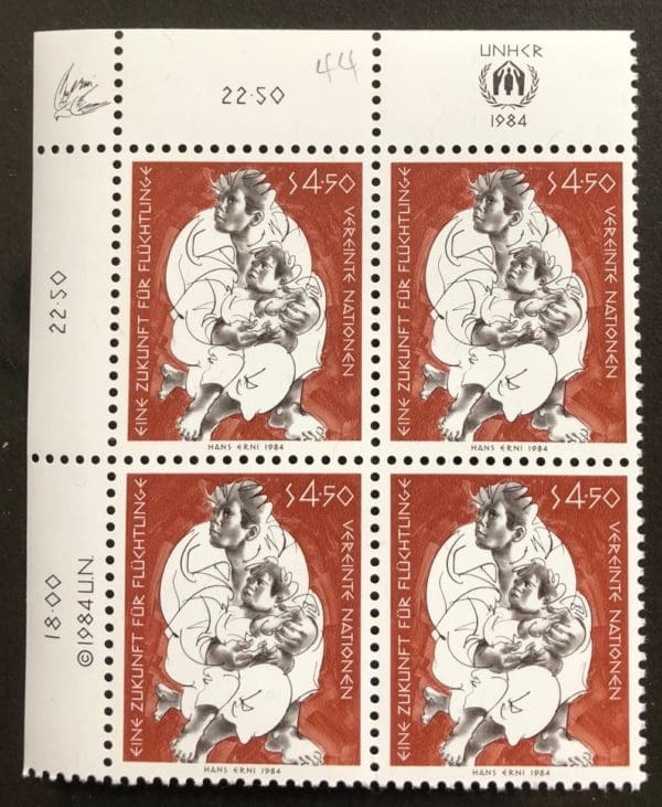 UN Vienna Scott # 44 Plate Block