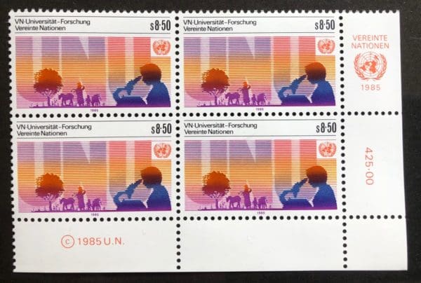 UN Vienna Scott # 49 Plate Block