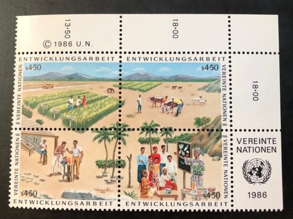 UN Vienna Scott # 58-61 Plate Block