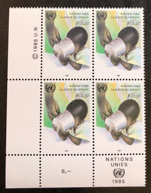 UN Geneva Scott # 139 Plate Block