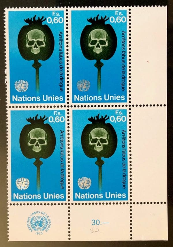 UN Geneva Scott # 32 Plate Block