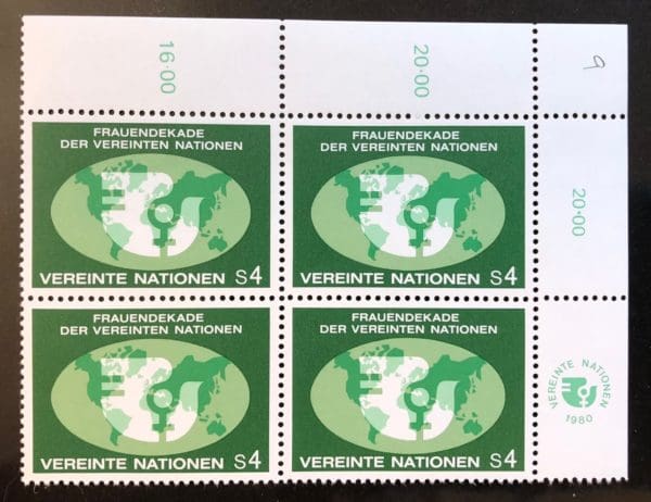 UN Vienna Scott # 9 Plate Block