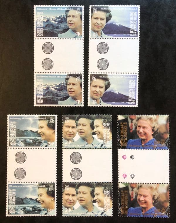 South Georgia Scott # 157-61 MNH Gutter Pairs