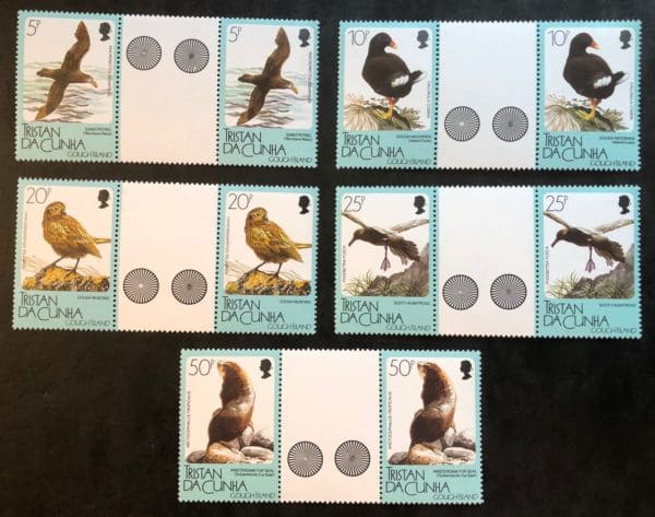 Tristan da Cunha Scott # 455-59 MNH Gutter Pairs