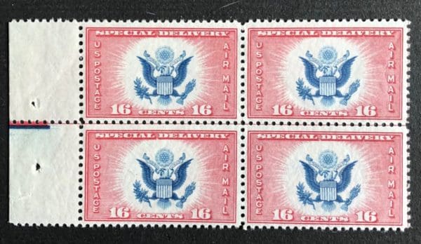 Scott # CE-2 Left Center Line Block Type 4 (MNH)