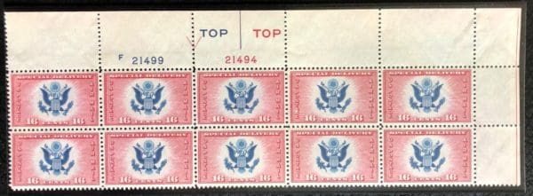 Scott # CE-2 Plate Block of 10 Type 1 (MNH)