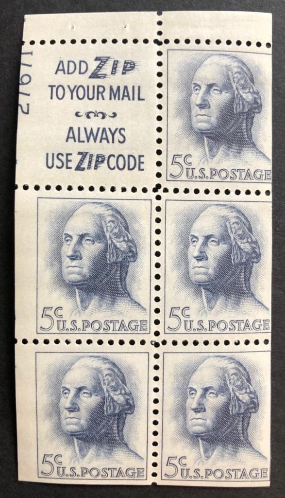 Scott # 1213c Booklet Pane Tagged Plate Number MNH