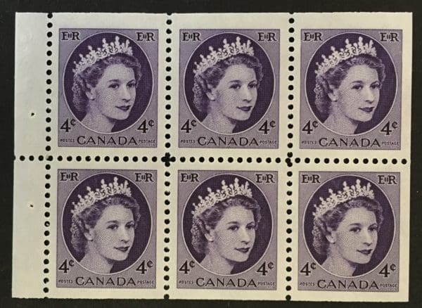 Canada Scott # 340b Mint NO GUM Booklet Pane