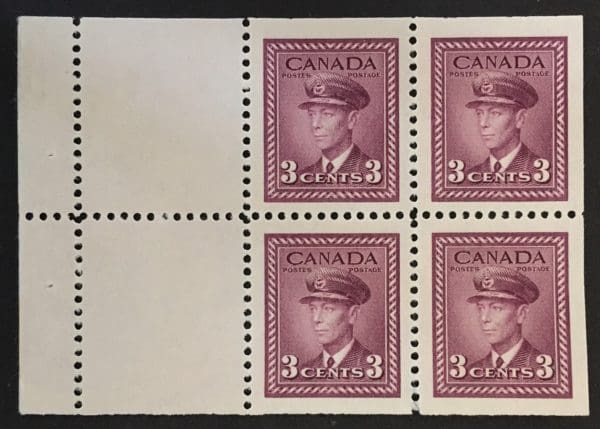 Canada Scott # 252a Mint NO GUM Booklet Pane