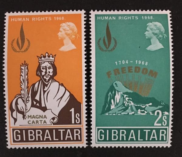 Gibraltar Scott # 215-16 Mint  Never Hinged